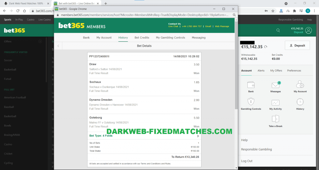 fixed matches combined dark net won 14 08