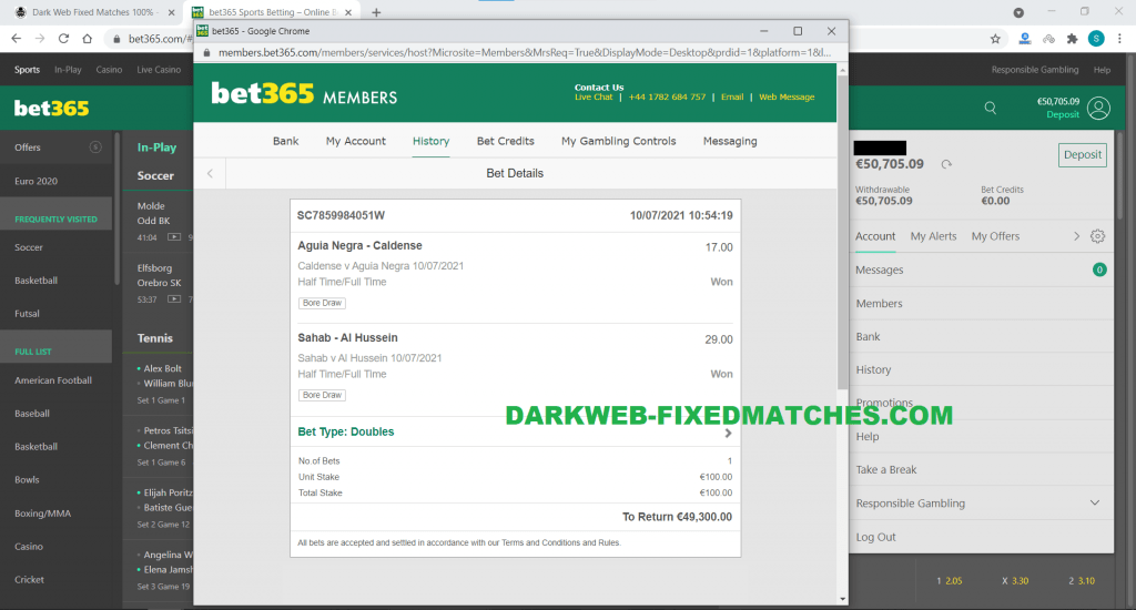 football fixed matches won 10 07 dark web