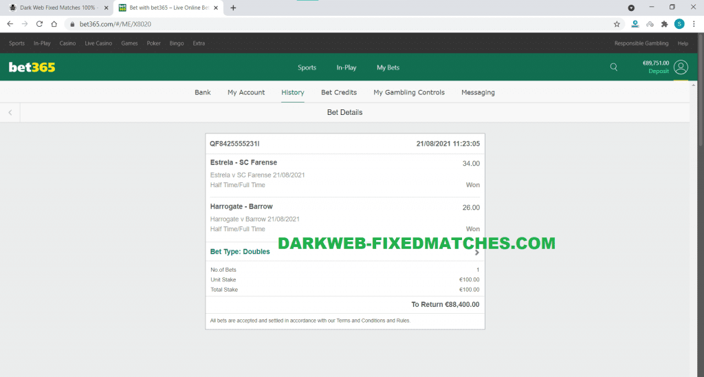 ht ft fixed matches buy best fixed matches on dark web 21 08 won