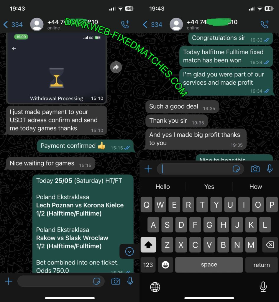 DARK WEB TELEGRAM WHATSAPP FIXED MATCH PROOF