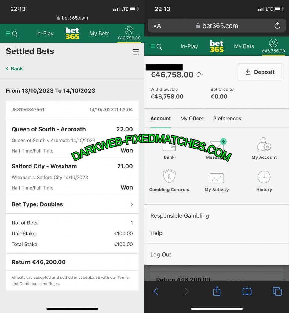 DEEP WEB FIXED MATCH HT FT WON BETTING TIPS