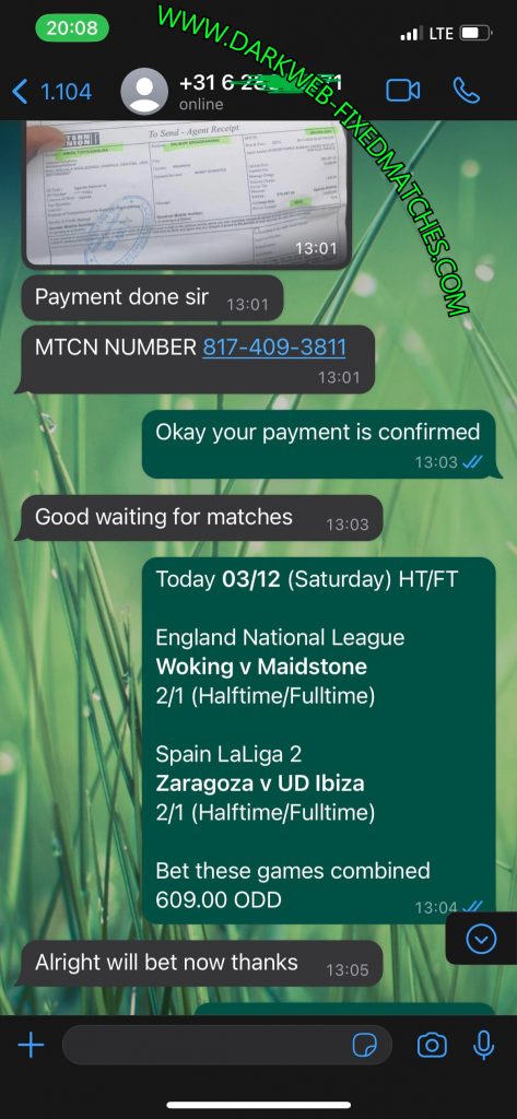 whatsapp costumer fixed matches proof