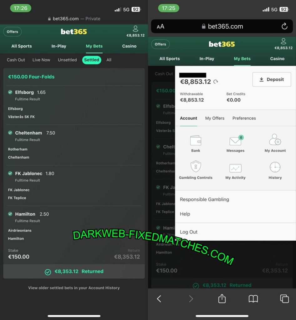 BET365 DARK WEB BETTING TIPS 1X2