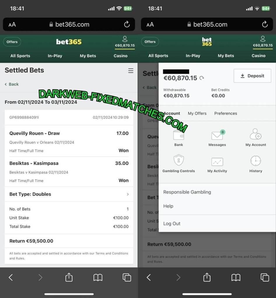 BET365 DARK WEB FIXED TIPS