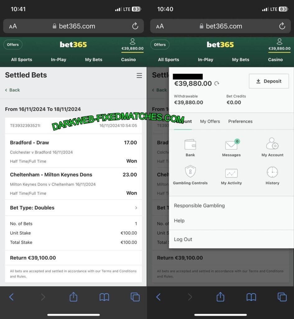 BET365 FIXED HTFT MATCHES