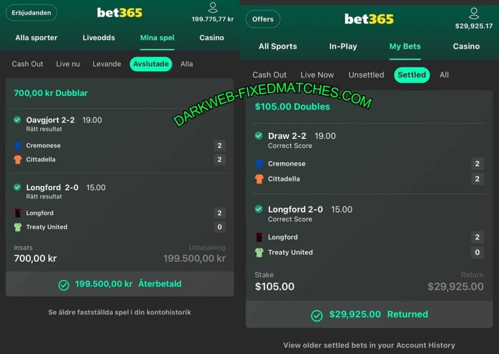 BET365 SOCCER FIXED MATCHES TIPS