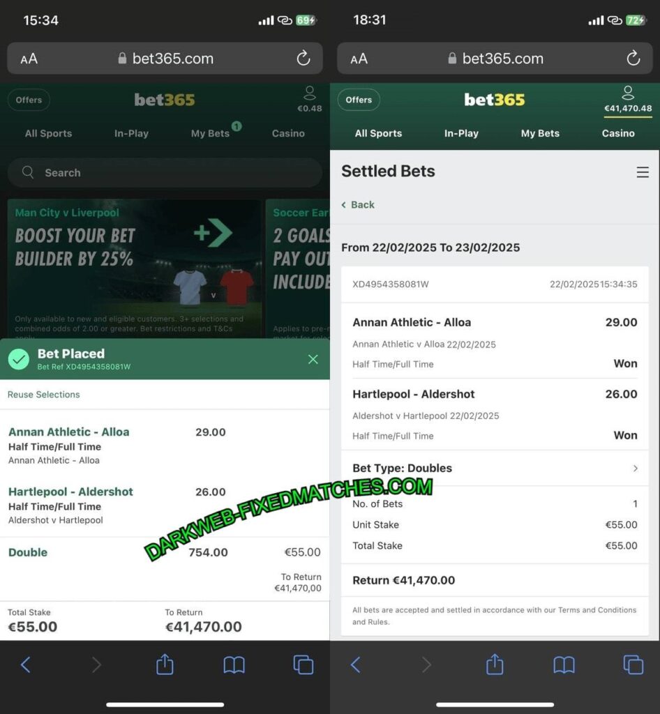 DARK WEB BET365 FIXED BETTING TIPS