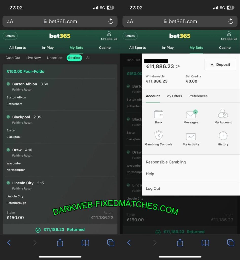 DARKWEB VIP BETTING TIPS 1X2 BET365