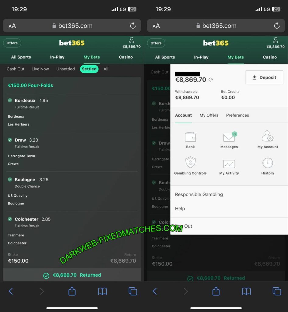 DARKWEB VIP FIXED BETTING TIPS 1X2