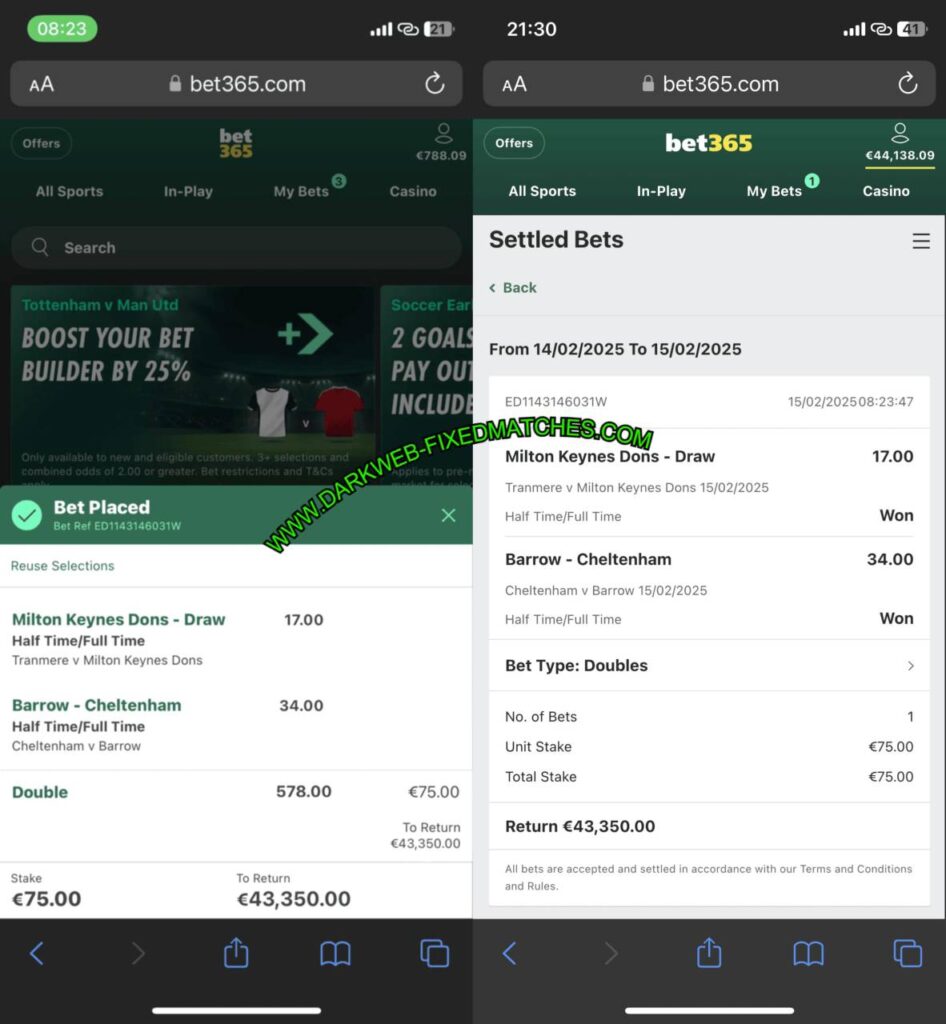 Dark Web Fixed Matches Tips On Bet365