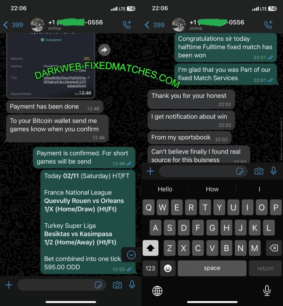 WHATSAPP DARK WEB FIXED MATCH