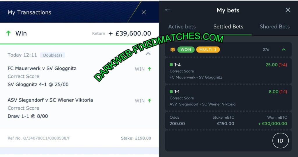 WILLIAM HILL DARK WEB FIXED MATCHES