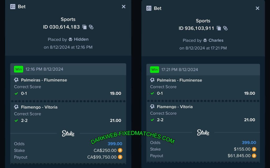 dark web stake fixed match soccer