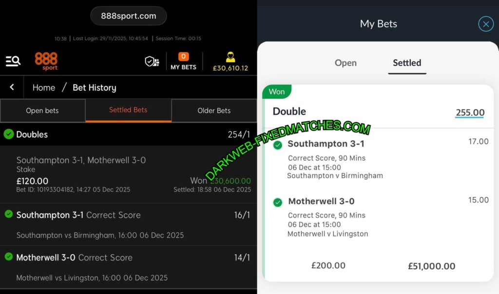 888 SPORT FIXED MATCHES