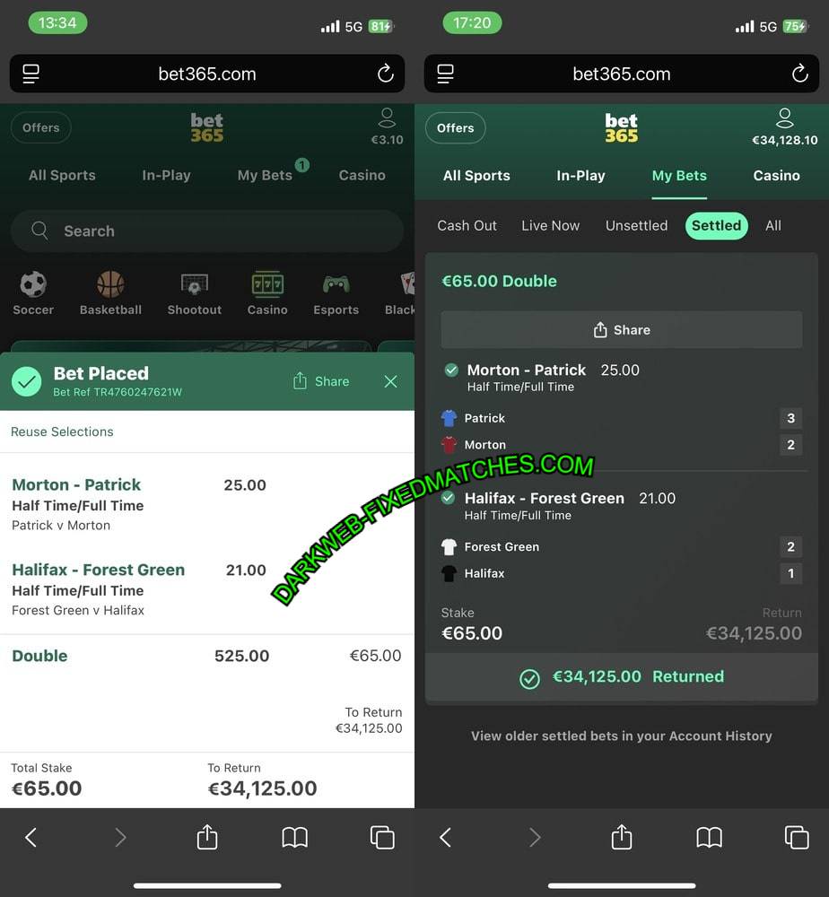 DARK WEB FIXED MATCH BET365 TIP DARK WEB FIXED MATCH BET365 TIP
