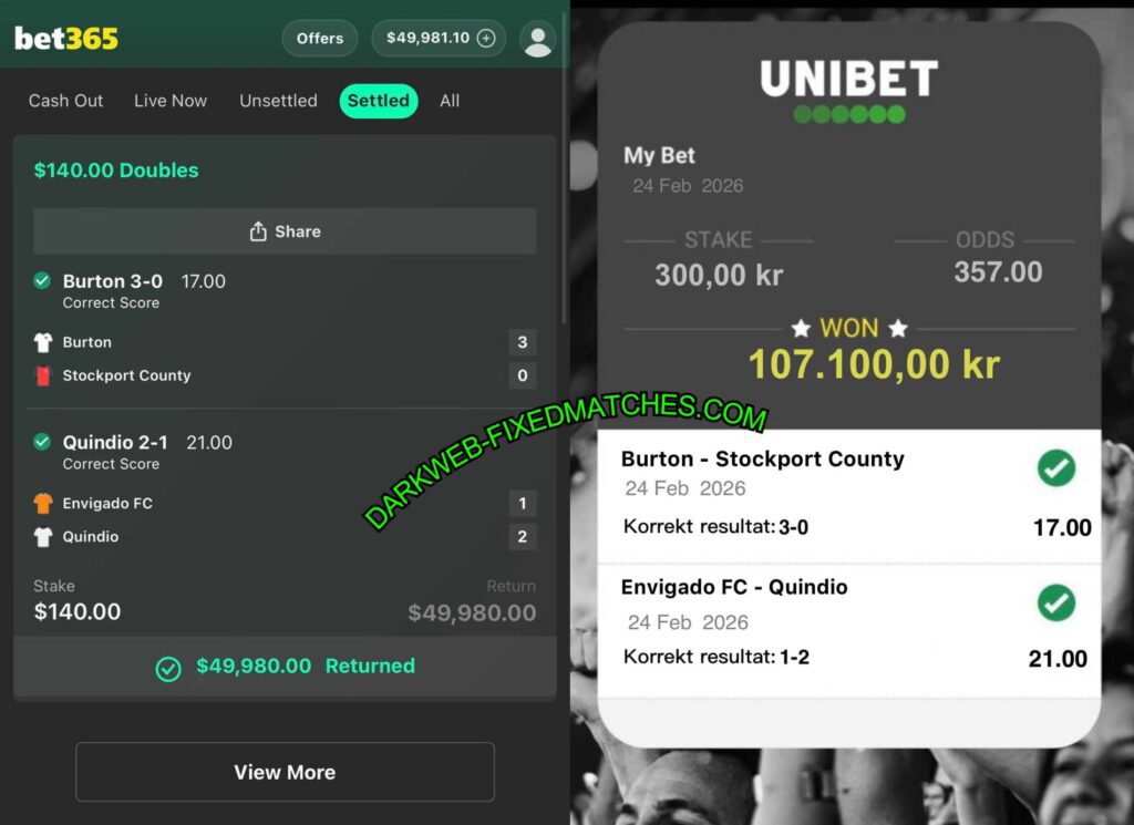 Correct Score Fixed Matches 4 BET365 CORRECT SCORE FIXED MATCHES