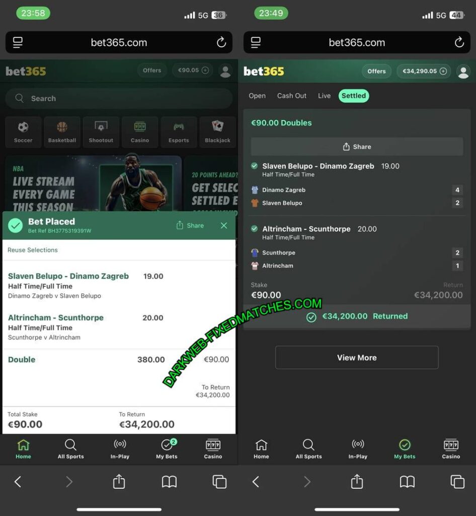BET365 DARK WEB FIXED MATCH