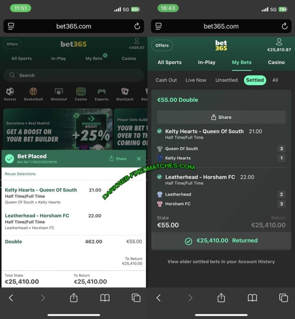 BET365 DARK WEB FIXED MATCH