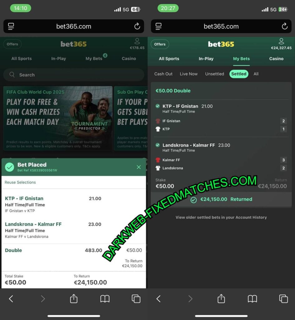BET365 DARK WEB FIXED MATCH HTFT TIPS