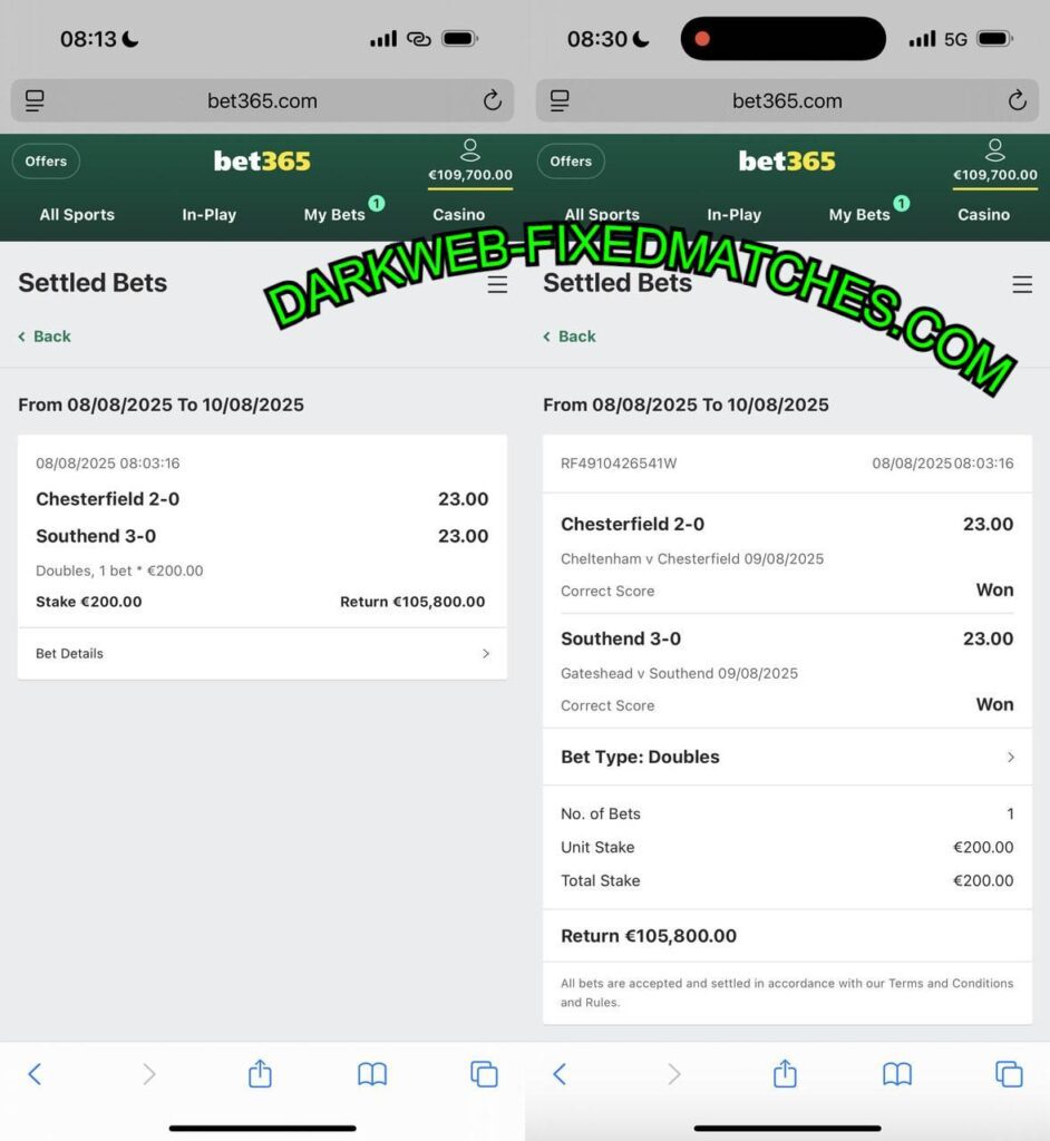 BET365 DARK WEB FIXED MATCH TIPS