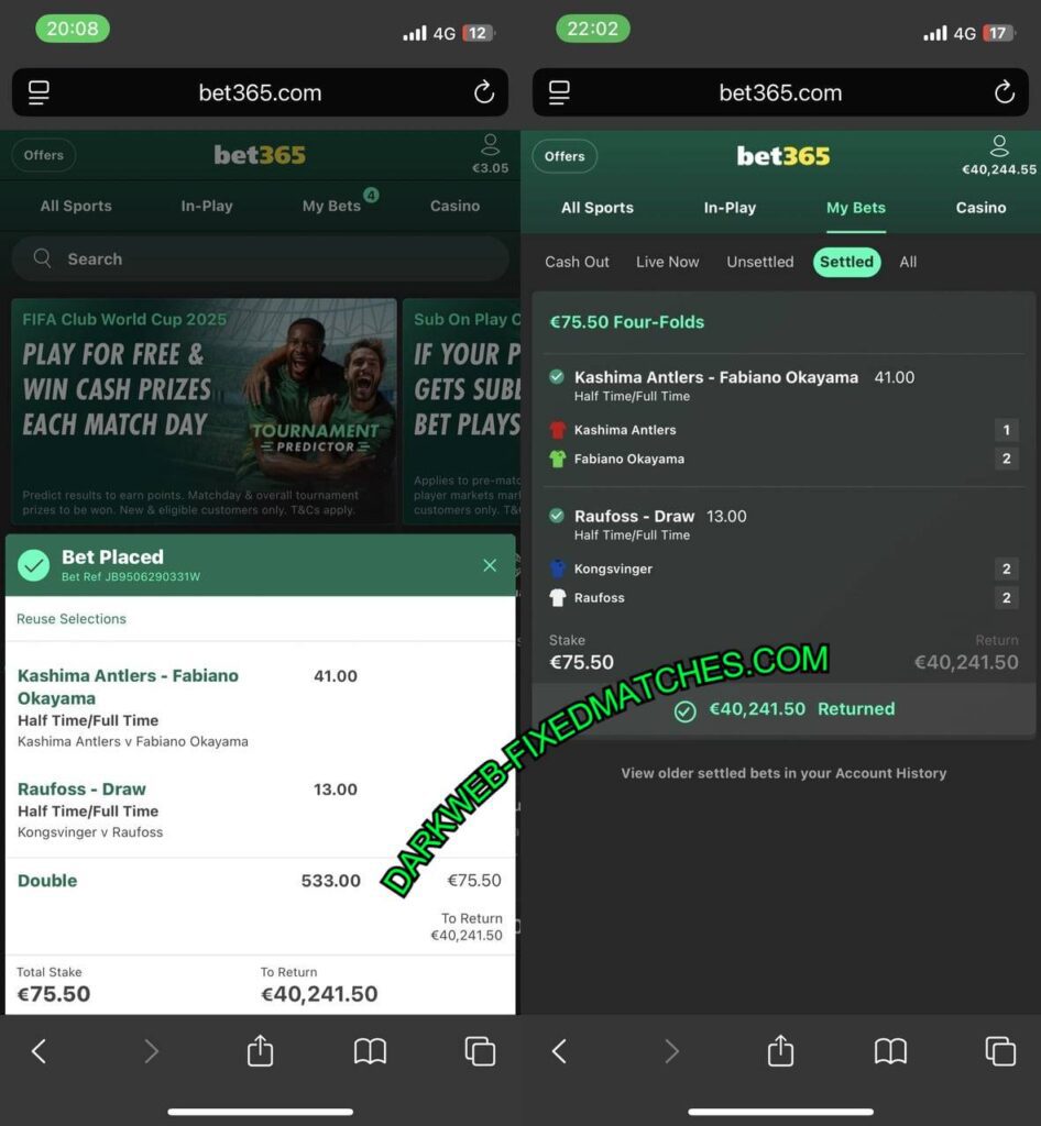 BET365 DARK WEB FIXED MATCHES TIPS