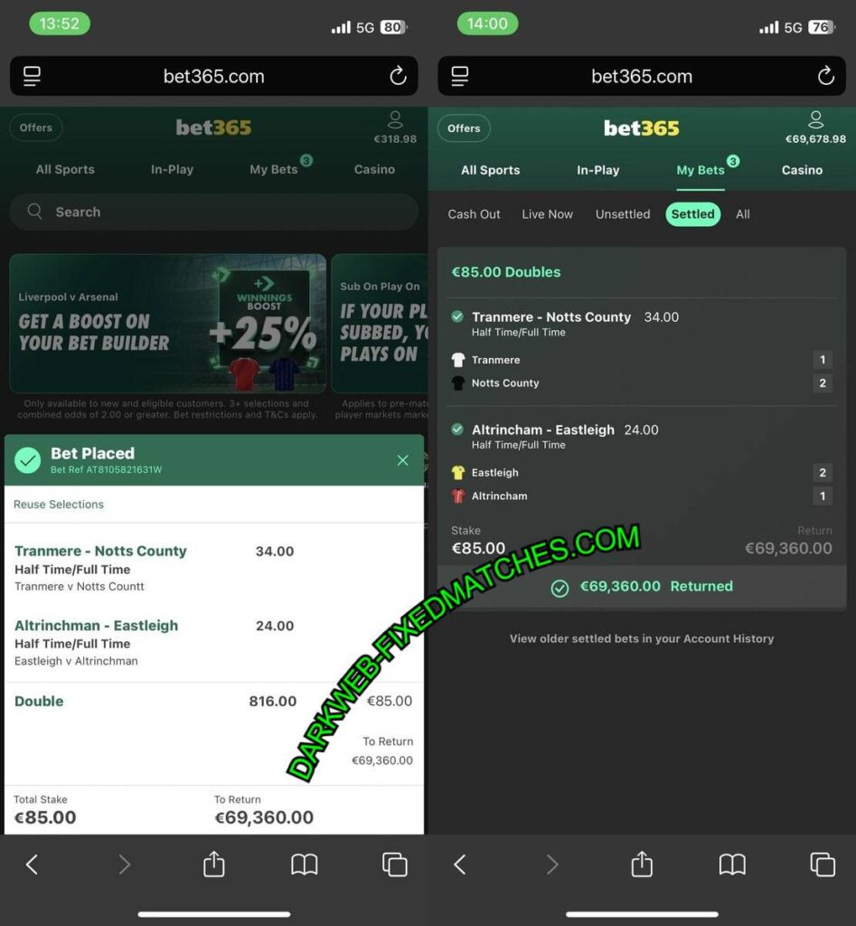BET365 DARK WEB HTFT FIXED GAME