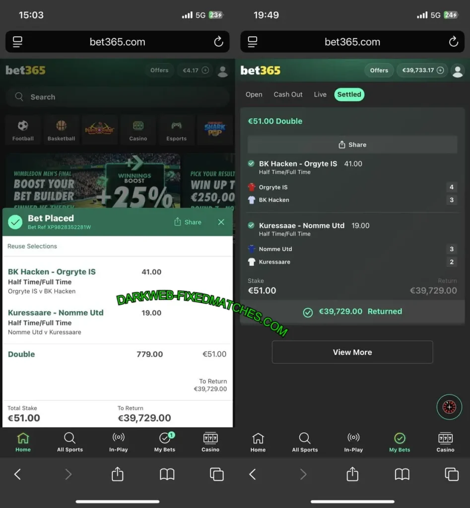 BET365 DARK WEB SOCCER MATCH