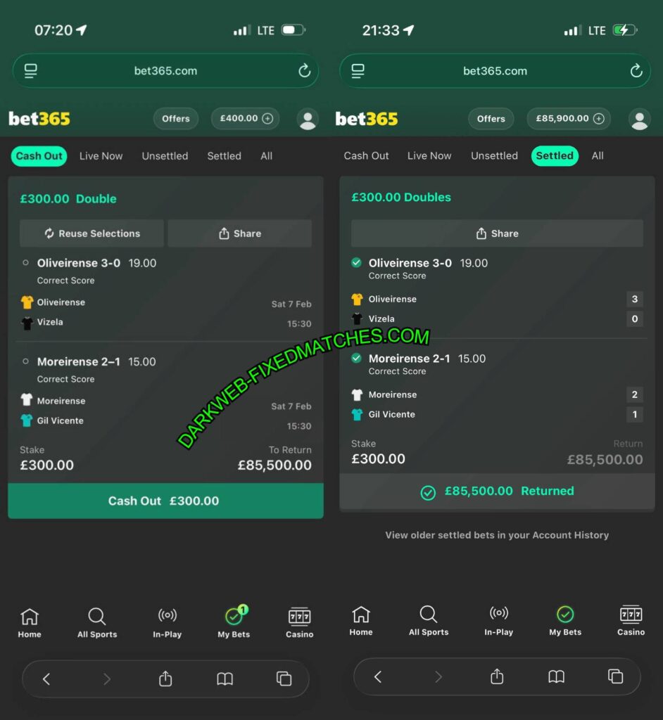 BET365 DOUBLE FIXED MATCHES TIPS