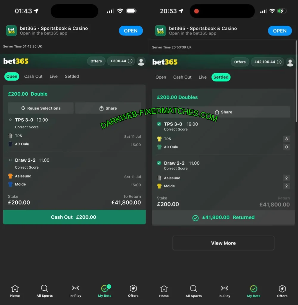 BET365 FOOTBALL FIXED TIPS