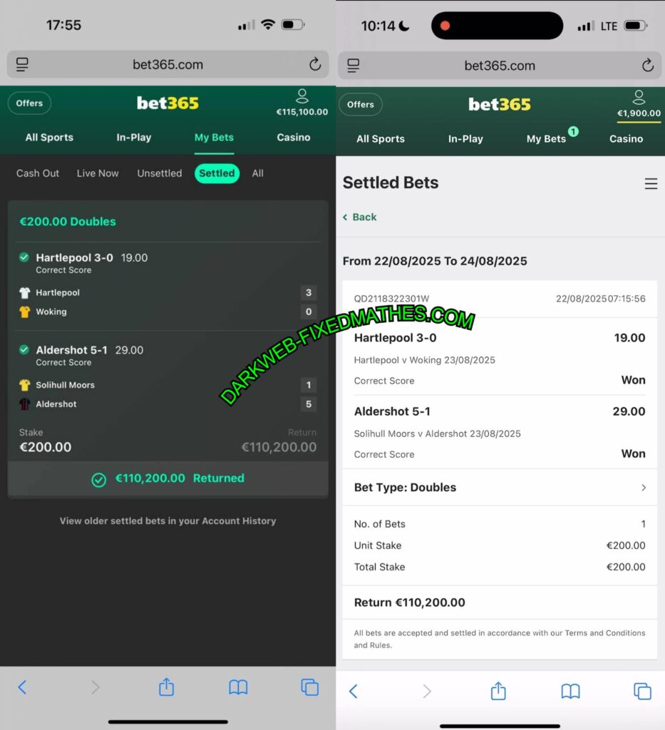 BET365 FOOTBALL SURE FIXED MATCHES TIPS