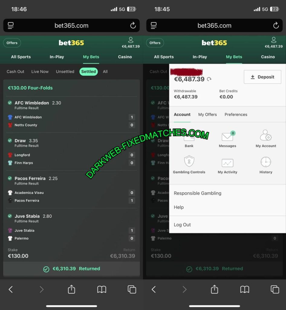 BET365 VIP FIXED MATCHES BETTING TIPS 1X2