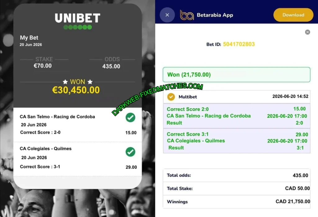 BETARABIA SURE CORRECT SCORE MATCHES