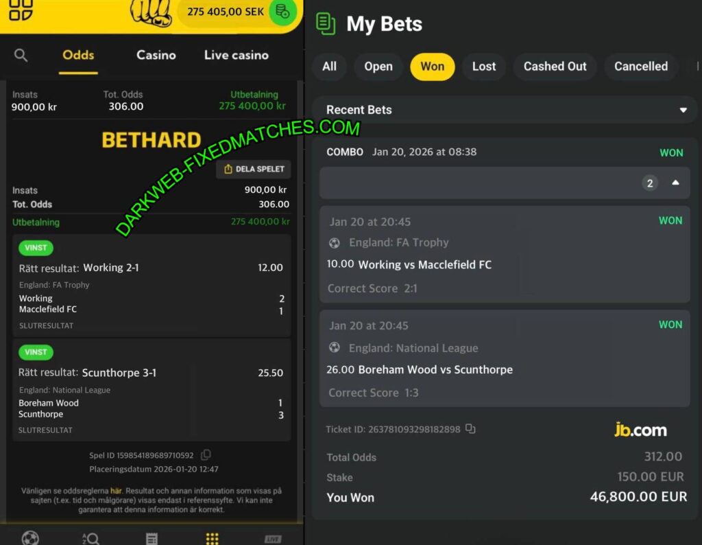 BETHARD SURE FIXED MATCHES TIPS