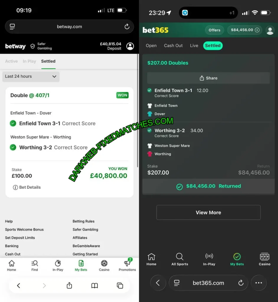 BETWAY CORRECT FIXED MATCHES ODDS