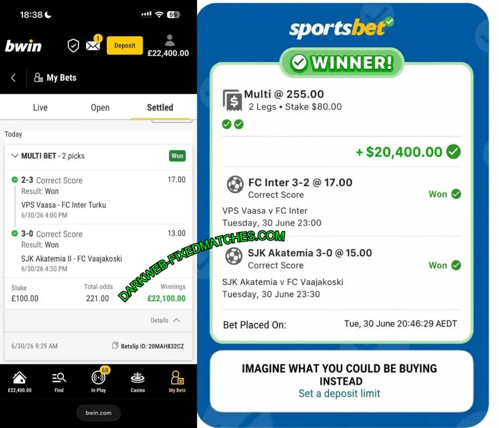 BWIN CORRECT SCORE BETTING MATCHES