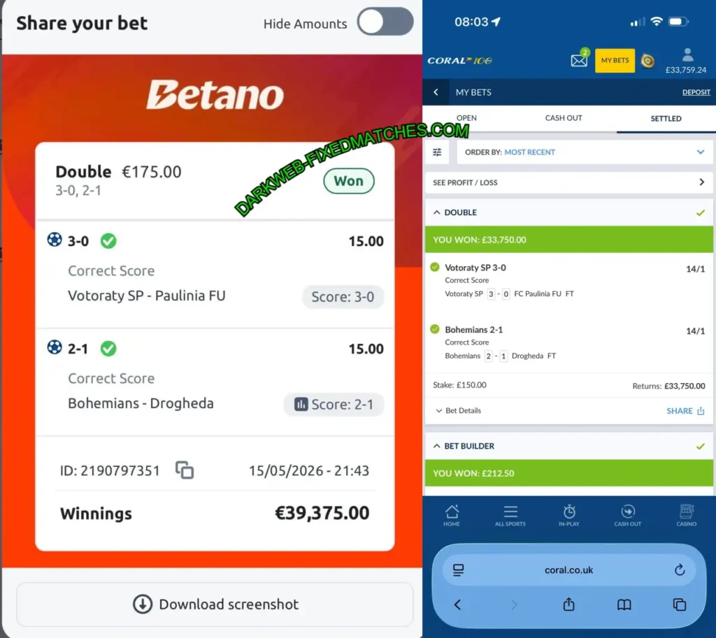 BET365 CORRECT SCORE FIXED TIPS