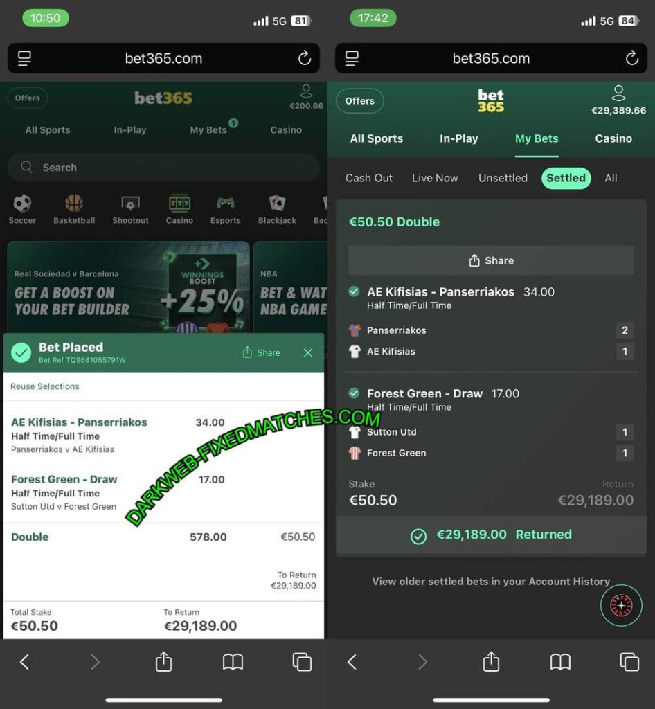 DARK WEB FIXED MATCHES PREDICTIONS