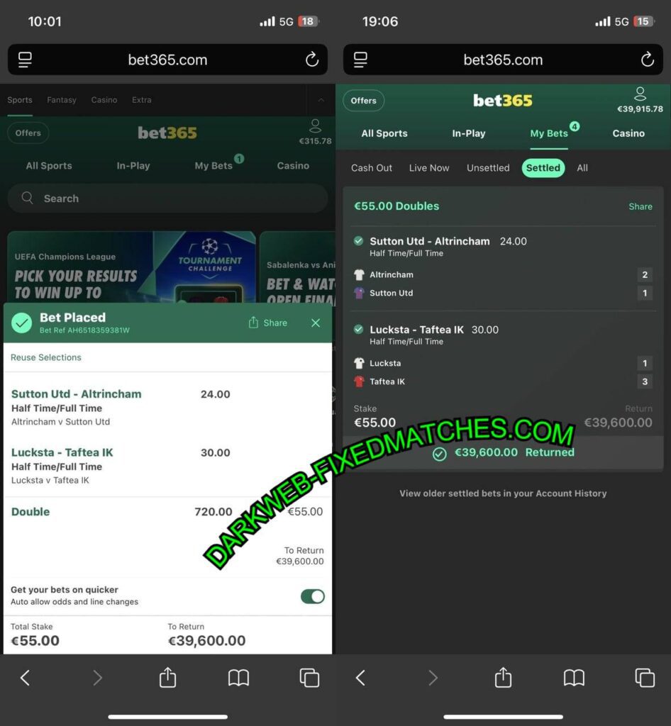 DARK WEB FOOTBALL HTFT TIPS