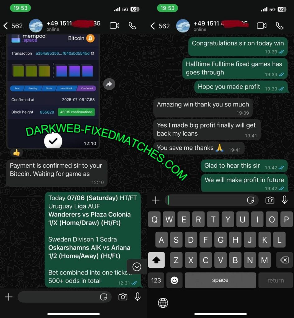 DARK WEB WHATSAPP FIXED MATCHES TIPS