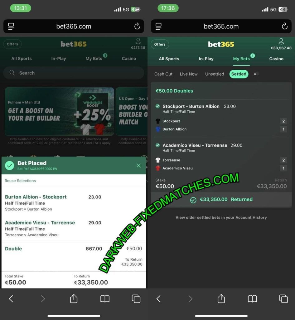 DARKWEB FIXED MATCHES BETTING TIP
