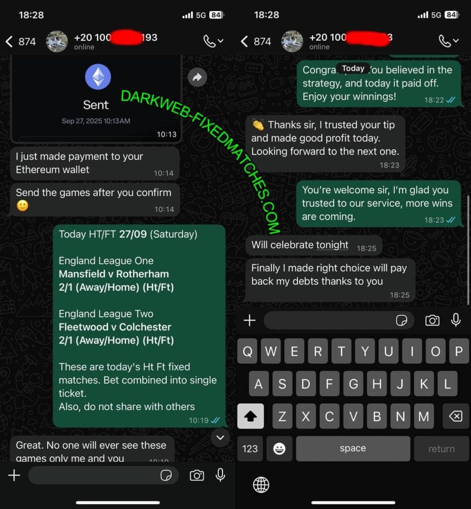 DARKWEB TELEGRAM FIXED MATCH TIPS