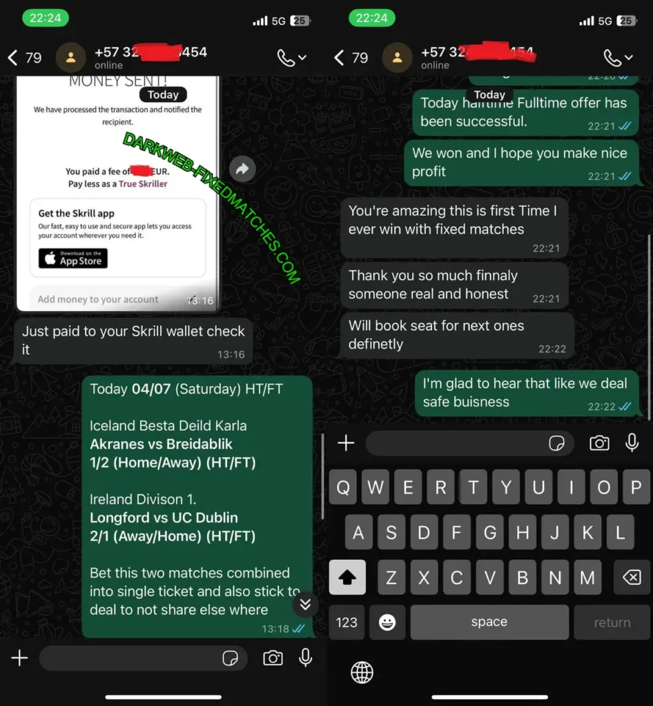 DARKWEB TELEGRAM FOOTBALL MATCHES