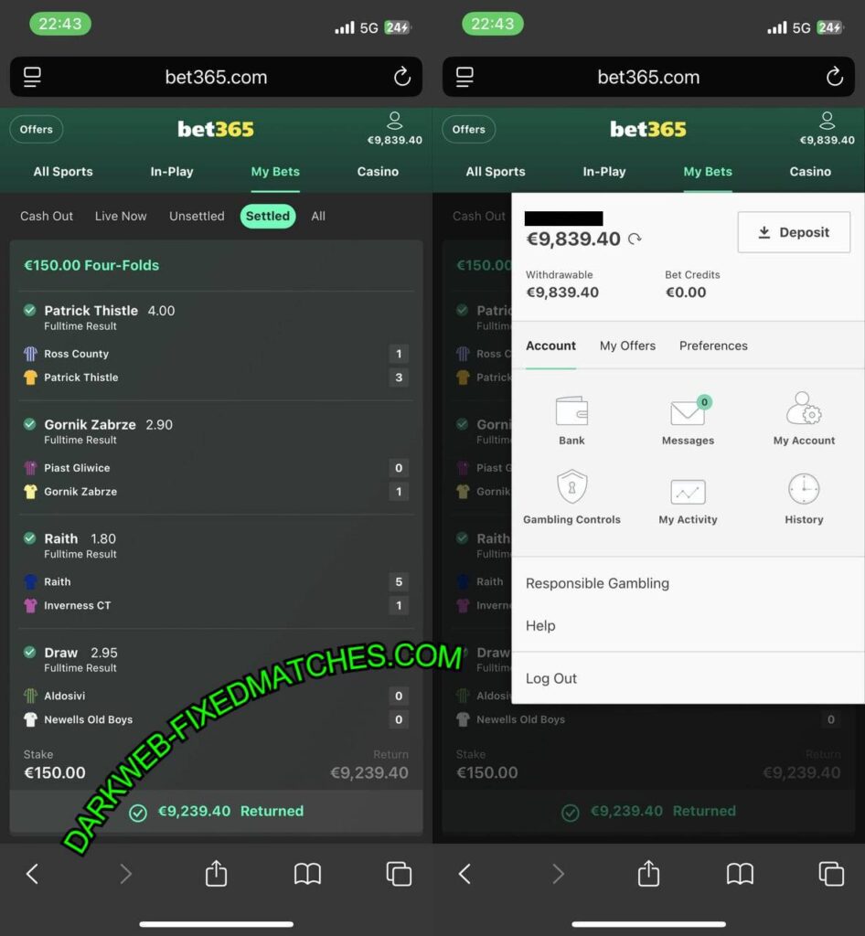 DARKWEB VIP BETTING TIPS 1X2