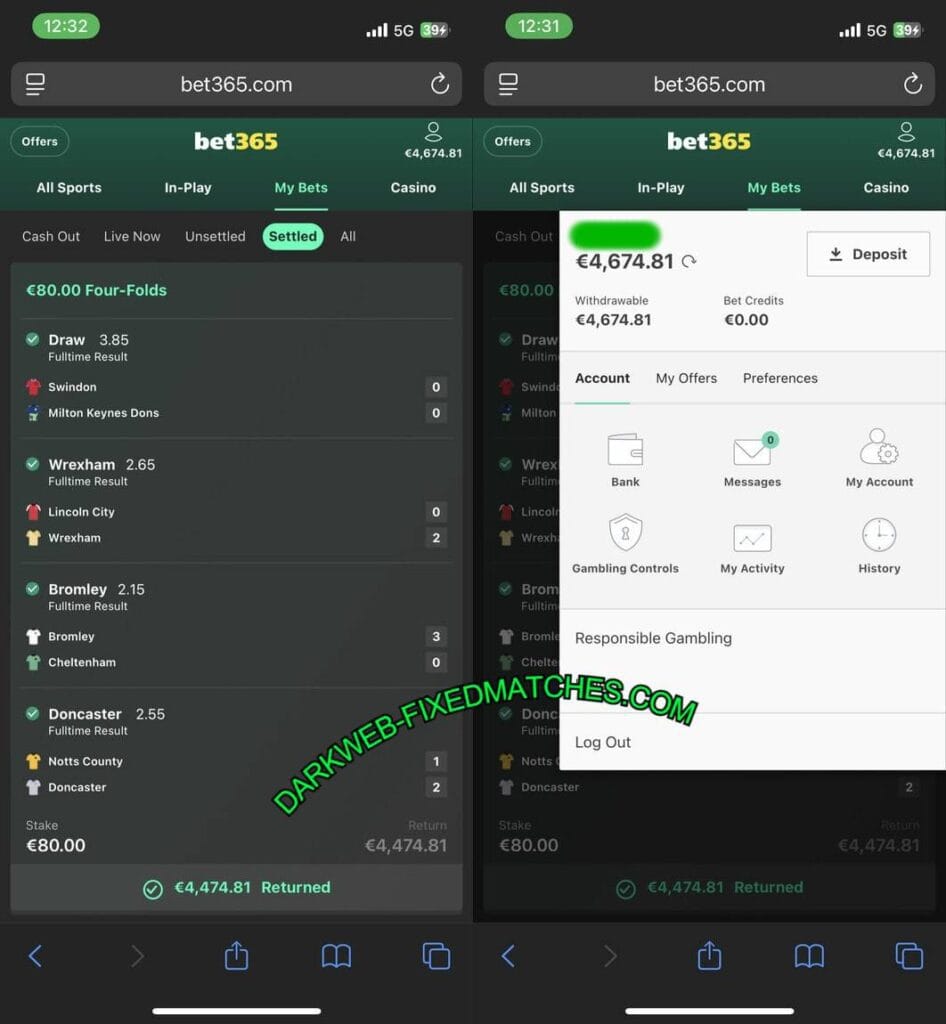 DEEP WEB FIXED MATCHES TIPS 1X2