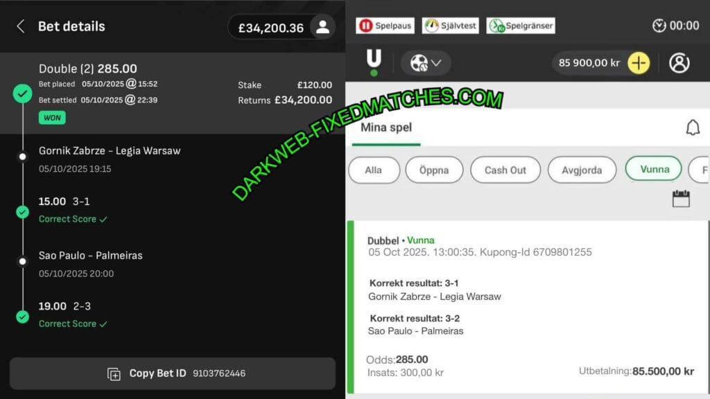 LIVESCORE BET SURE FIXED MATCHES