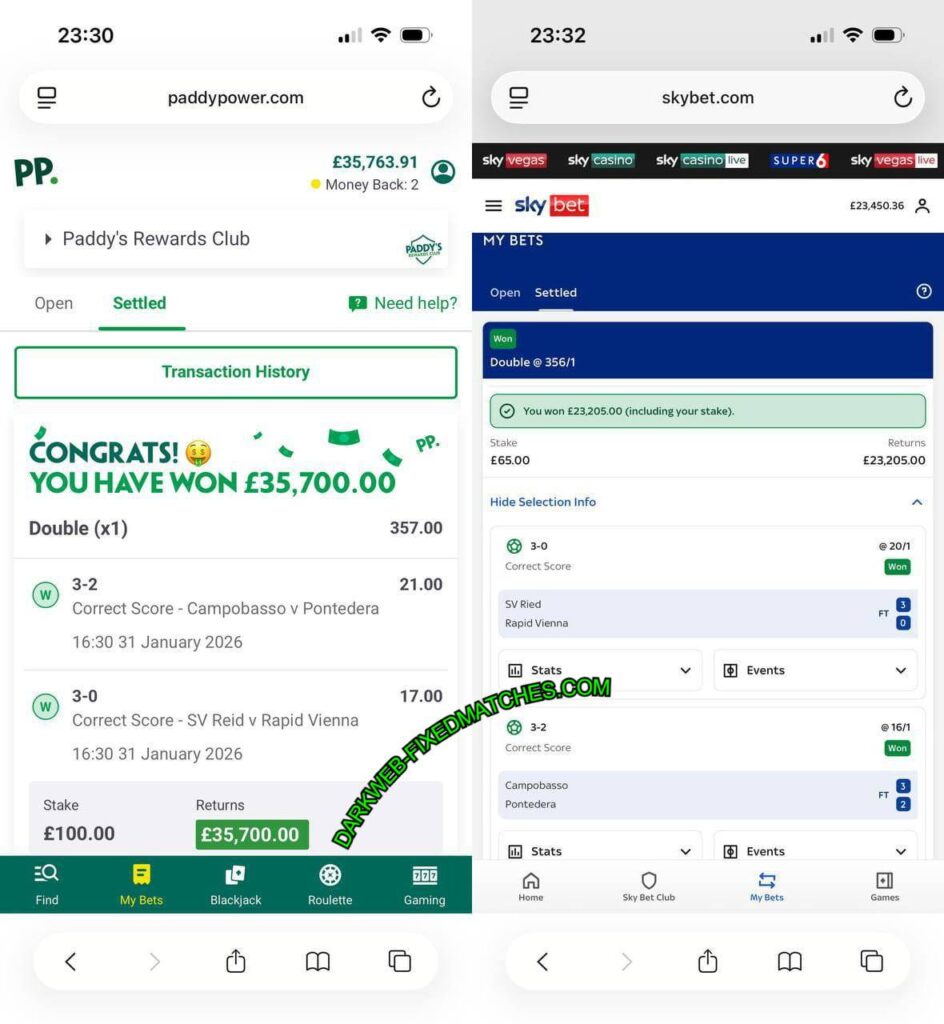 SKY BET CORRECT SCORE FIXED MATCHES