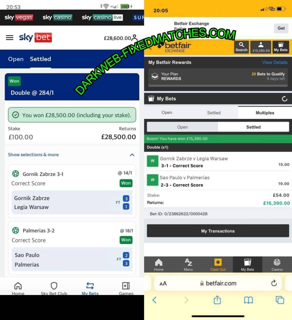 LIVESCORE BET SURE FIXED MATCHES