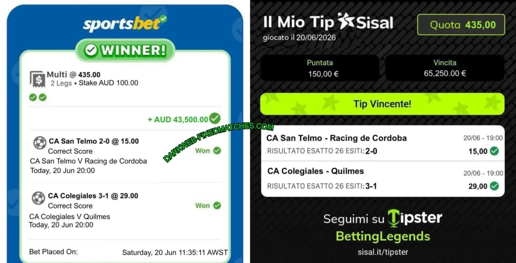 SPORTSBET CORRECT SCORE MATCHES