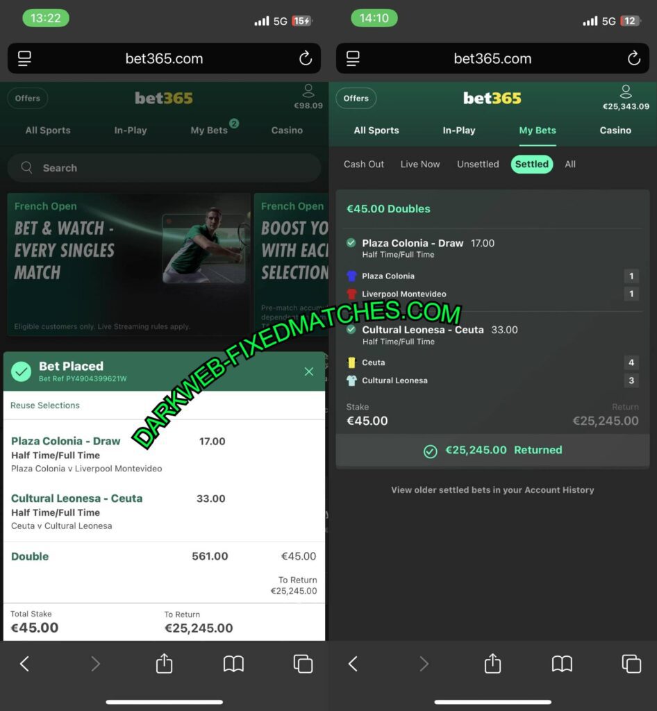 SURE FIXED MATCHES ON DARK WEB SITE