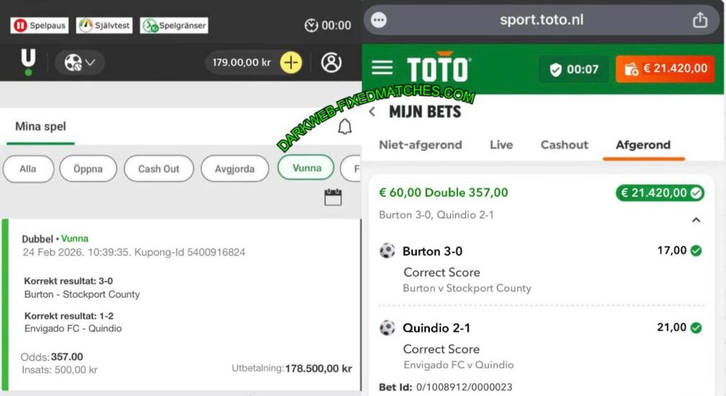 Correct Score Fixed Matches 6 TOTO SPORT CORRECT SCORE FIXED MATCHES
